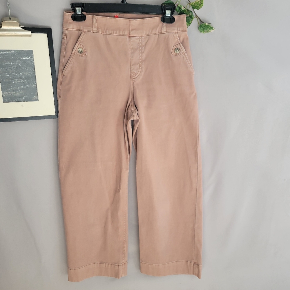 Spanx Women's Twill Cropped Wide Leg Pants M Petite Mp